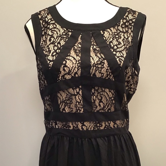 Gianni Bini Avery Lace Evening Dress Formal Sleeveless Maxi Long Black Gown SZ 4 - Picture 6 of 13